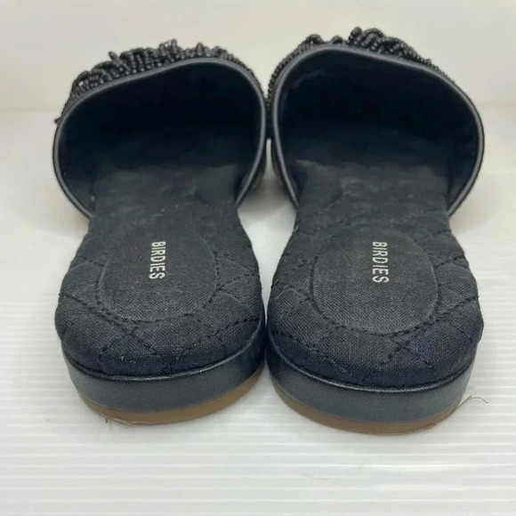 BIRDIES Spice Market Songbird Slides Faux Raffia Beaded Fringe Trim Size 8.5 - Picture 3 of 9